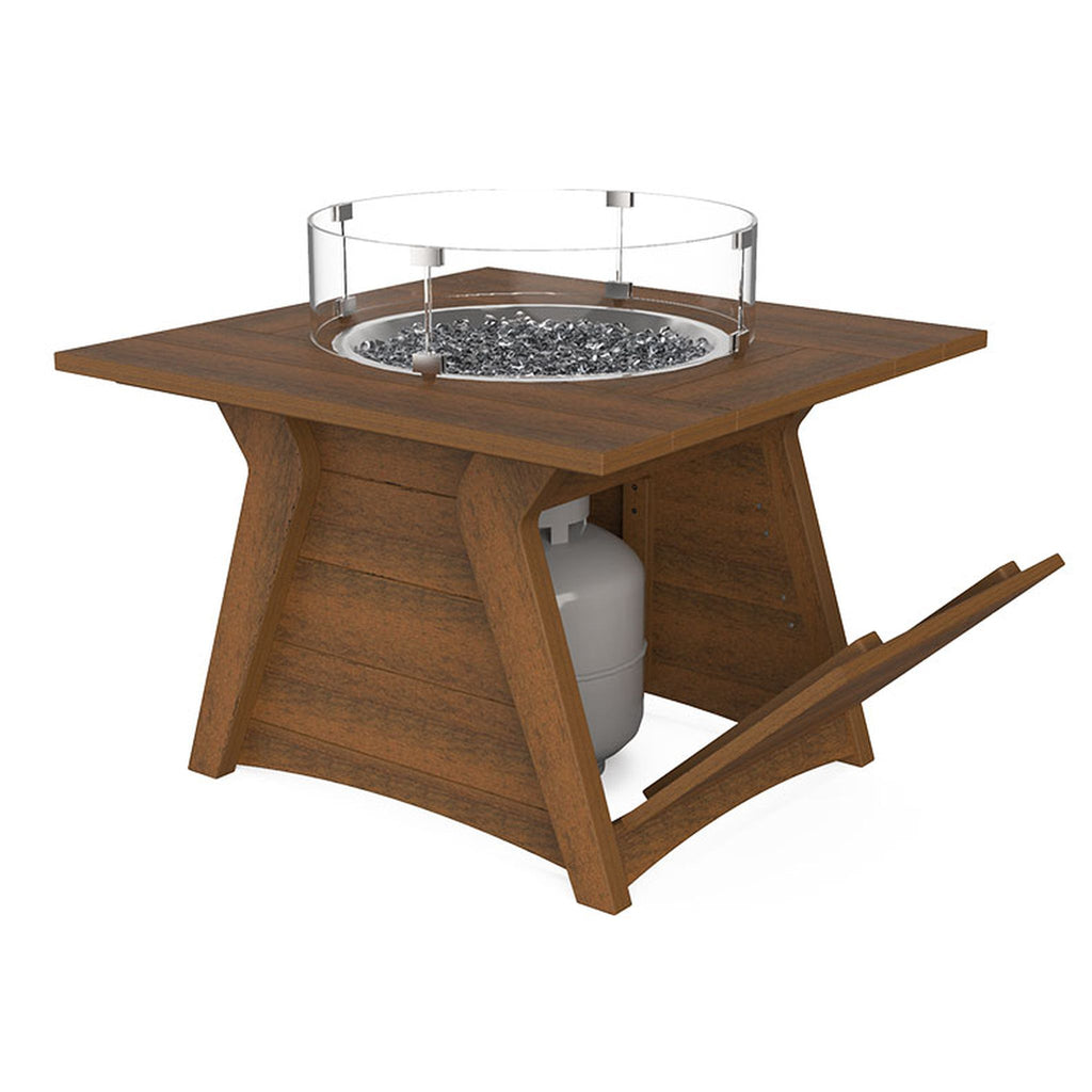 Amish made outdoor poly fire table, premium quality furniture designed for durability, warmth, and stylish outdoor entertaining