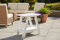 Amish made outdoor poly Majestic end table, premium quality furniture designed for durability, weather resistance, and elegant outdoor living

