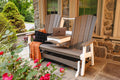 Amish made outdoor poly two-person glider with center console, premium quality furniture designed for smooth motion, comfort, and long-lasting outdoor durability