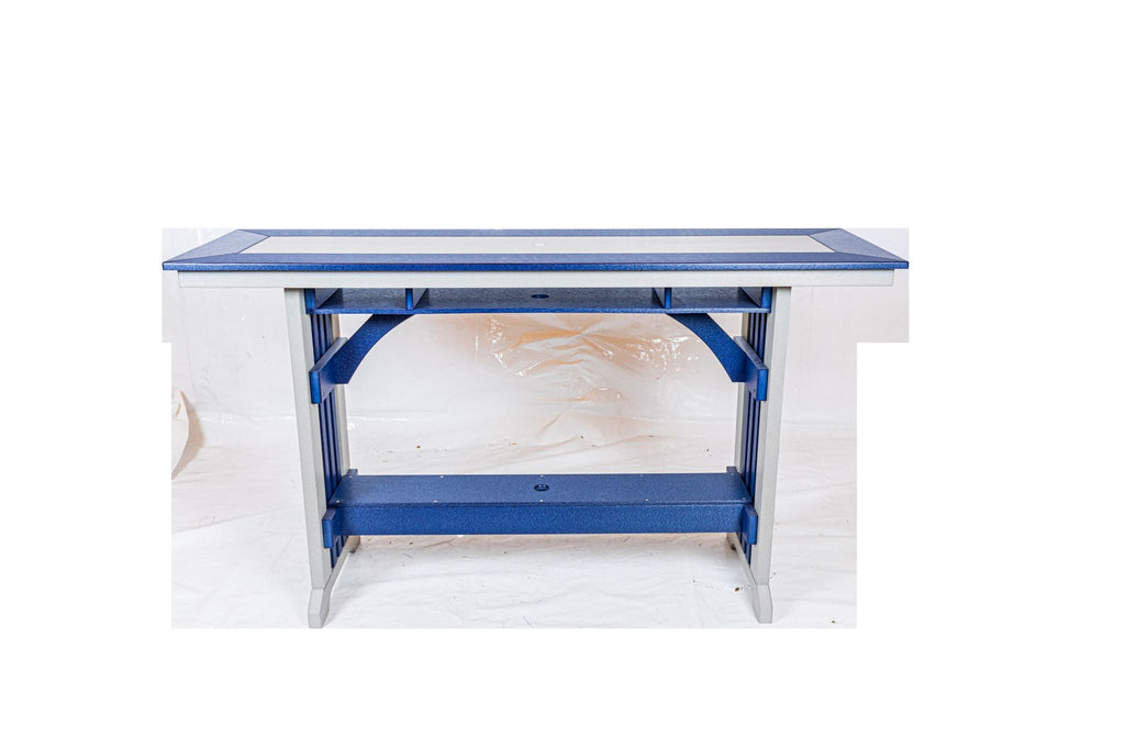 Amish made outdoor poly mission style table, premium quality furniture crafted for durability, weather resistance, and timeless outdoor living