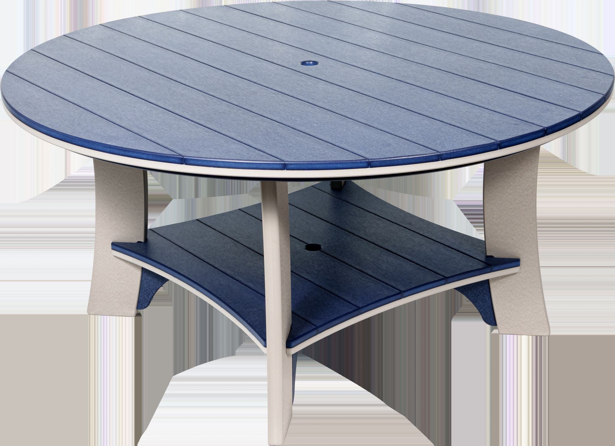 Amish made outdoor poly round bar height table 