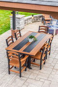 Amish made outdoor poly Seabreak table set in stylish contrast colors, premium quality furniture available in dining, counter, and bar height with multiple size and color options for durable outdoor living